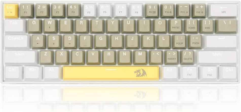 Redragon K606 LAKSHMI 60% Mechanical Gaming Keyboard (BROWN Switch) Wh ...